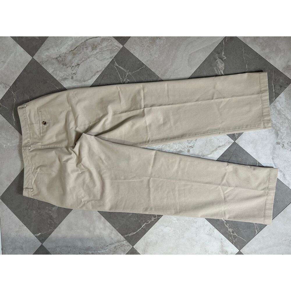 L.L.Bean Women’s Pants Size 12 Khaki Cotton Straight Leg Coastal Grandmother - Picture 5 of 8